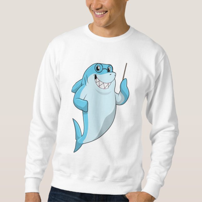 Shark as Teacher with Pointer Sweatshirt (Front)