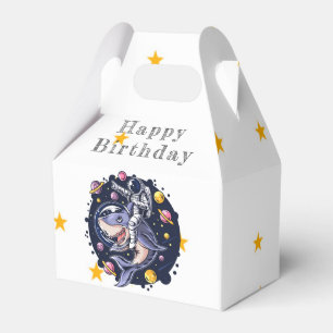 Shark Astronaut Space Birthday Party Favor Box