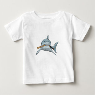 Shark at Baseball with Baseball bat Baby T-Shirt