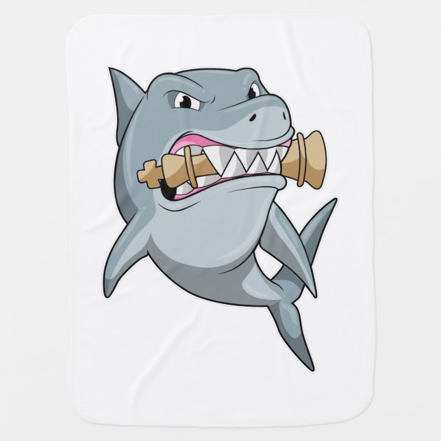 Shark at Chess with Chess piece King Baby Blanket (Front)