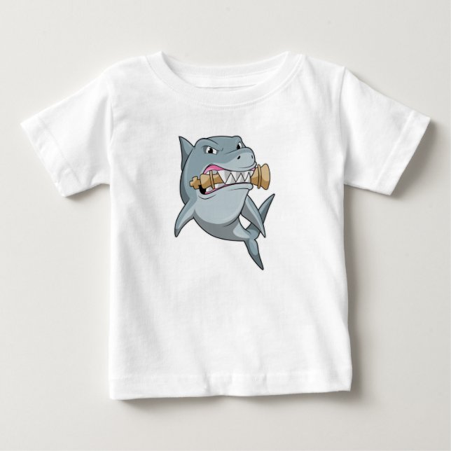 Shark at Chess with Chess piece King Baby T-Shirt (Front)