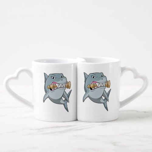 Shark at Chess with Chess piece King Coffee Mug Set