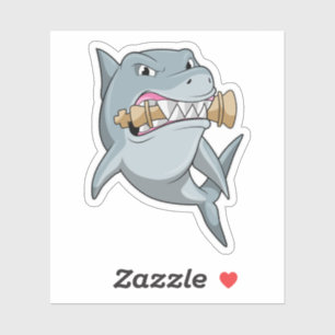 Shark at Chess with Chess piece King Sticker