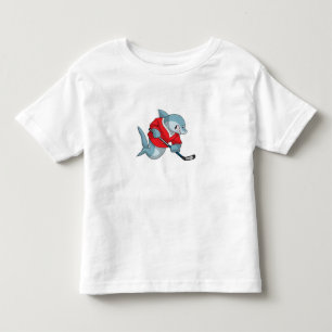 Shark at Ice hockey with Ice hockey stick Toddler T-shirt