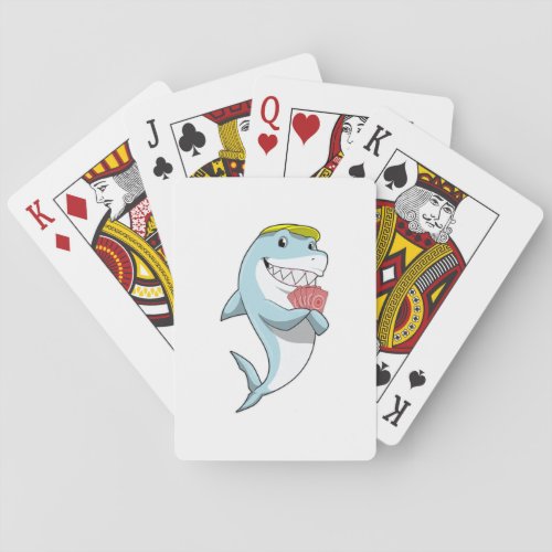 Shark at Poker with Poker cards