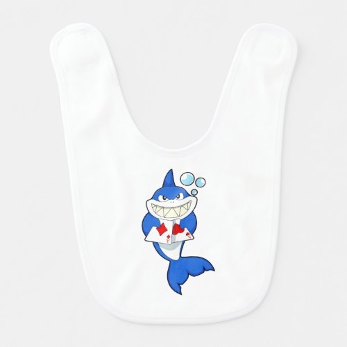 Shark at Poker with Poker cards Baby Bib