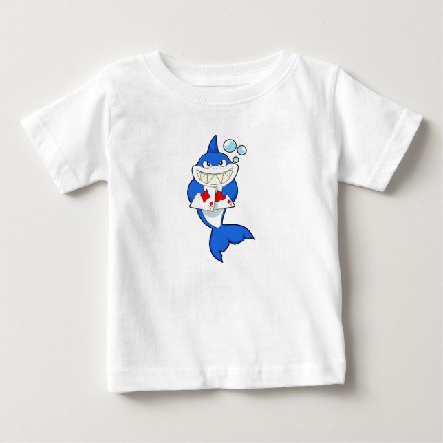 Shark at Poker with Poker cards Baby T-Shirt (Front)
