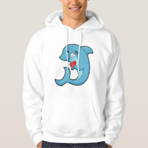 Shark at Poker with Poker cards Hoodie