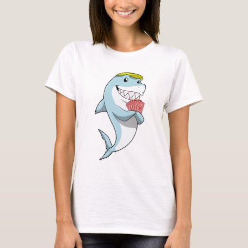 Shark at Poker with Poker cards T_Shirt