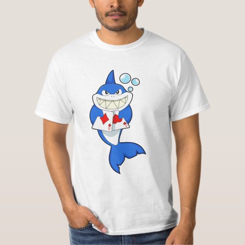 Shark at Poker with Poker cards T_Shirt