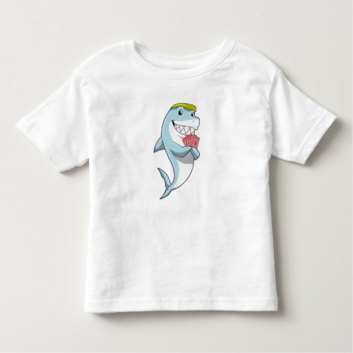 Shark at Poker with Poker cards Toddler T_shirt