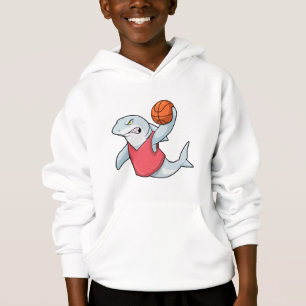 Shark at Sports with Basketball Hoodie