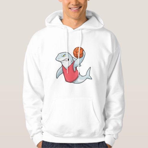 Shark at Sports with Basketball Hoodie