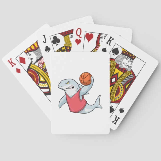 Shark at Sports with Basketball Poker Cards (Back)