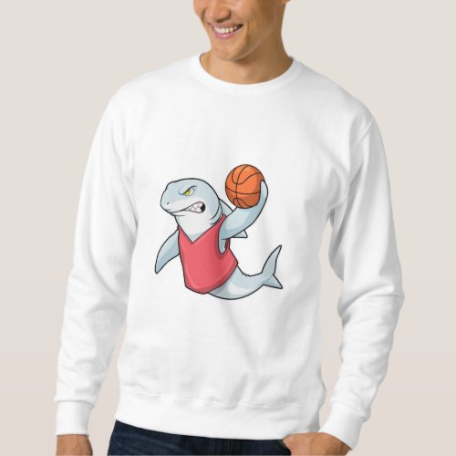 Shark at Sports with Basketball Sweatshirt