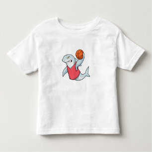 Shark at Sports with Basketball Toddler T-shirt