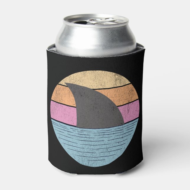 Shark at sunset can cooler (Can Front)