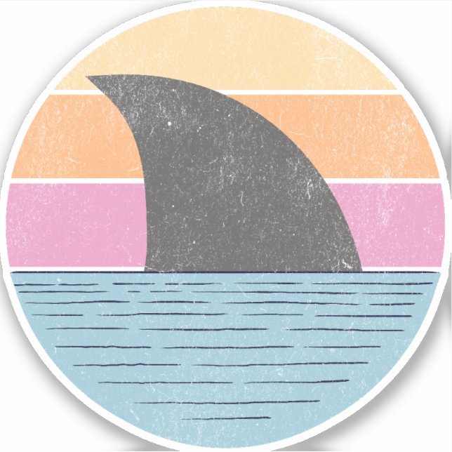 Shark at sunset sticker (Front)