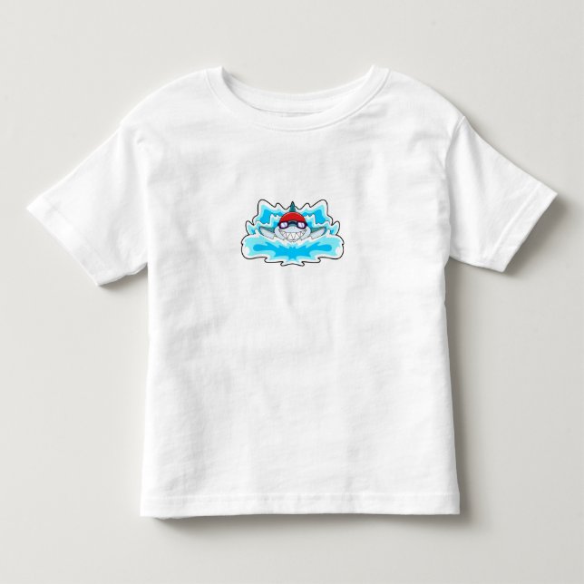 Shark at Swimming with Swimming goggles Toddler T-shirt (Front)