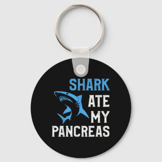 Shark Ate Pancreas Funny T1d Diabetic Type 1 Keychain