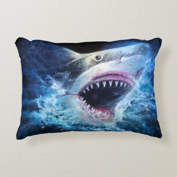 Shark Attack Accent Pillow by FantasyPillows at Zazzle