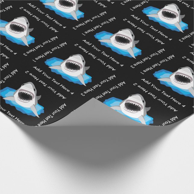 Shark Attack! Add Your Own Funny Caption Wrapping Paper (Corner)