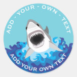 Shark Attack - Add Your Own Text Classic Round Sticker