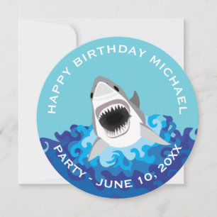 Shark Attack: Birthday Party on Beach or Boat Invitation