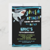 Shark Attack Birthday Party Shark Boys Pool Party Invitation (Front)