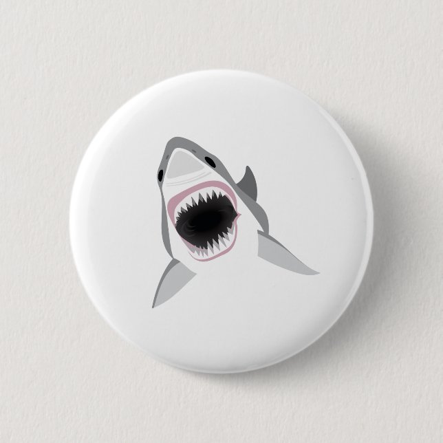Shark Attack - Bite of the Great White Shark Pinback Button (Front)
