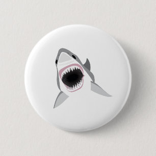Shark Attack - Bite of the Great White Shark Pinback Button