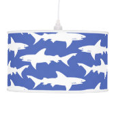 Shark Attack - Blue and White Hanging Lamp (Front)