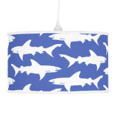 Shark Attack - Blue and White Hanging Lamp (Right)