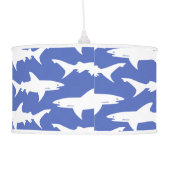Shark Attack - Blue and White Hanging Lamp (Back)