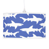Shark Attack - Blue and White Hanging Lamp (Left)