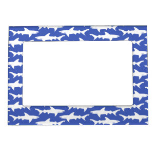 Shark Attack - Blue and White Magnetic Photo Frame