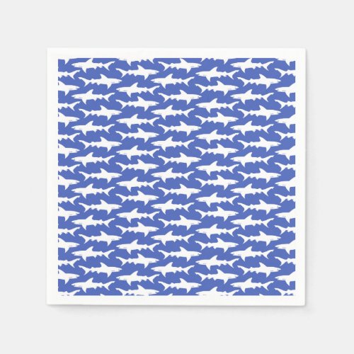 Shark Attack _ Blue and White Napkins