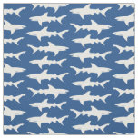 Shark Attack Blue and White School of Sharks Fabric