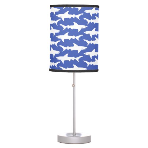 Shark Attack _ Blue and White Table Lamp