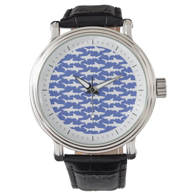 Shark Attack - Blue and White Watch (Front)