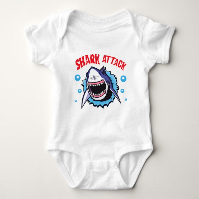 Shark attack bodysuite Shark bite baby shirt (Front)
