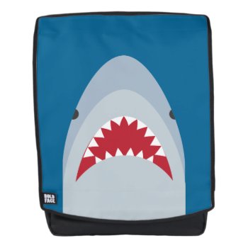 Shark Attack Boldface Backpack by imaginarystory at Zazzle