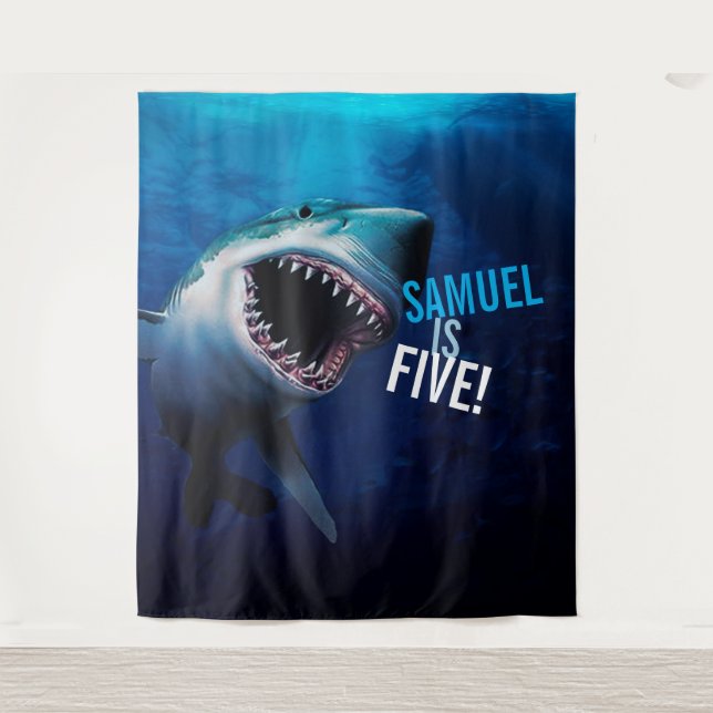 Shark Attack |  Boys Birthday Ocean Photo Backdrop (Front)