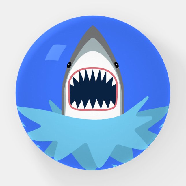 Shark Attack Cartoon Paperweight (Front)