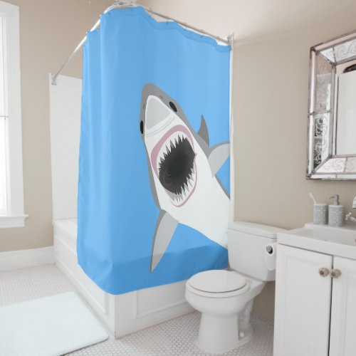 Shark Attack Custom Color Shower Curtain