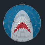 Shark Attack Dartboard<br><div class="desc">shark,  great,  white,  cartoon,  ocean,  attack,  fish,  cool,  awesome,  kids,  beach,  summer,  marine,  week</div>