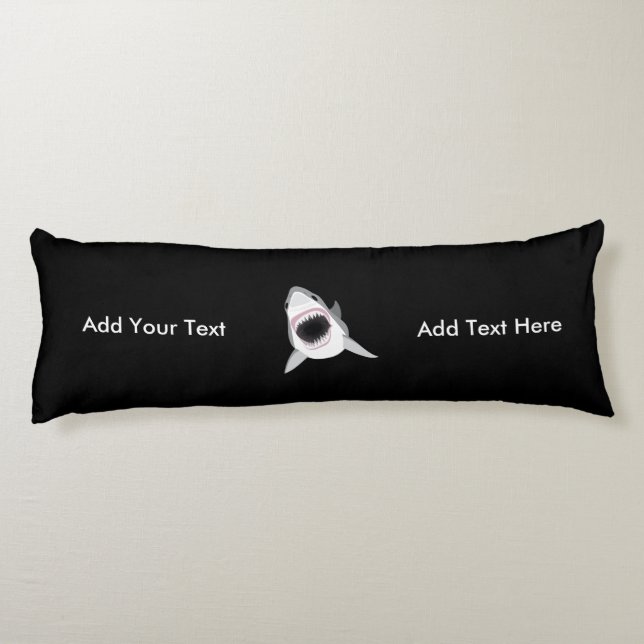 Shark Attack Funny Custom Text Body Pillow (Back)