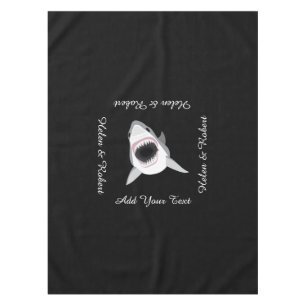 Shark Attack Funny Custom Text Tablecloth
