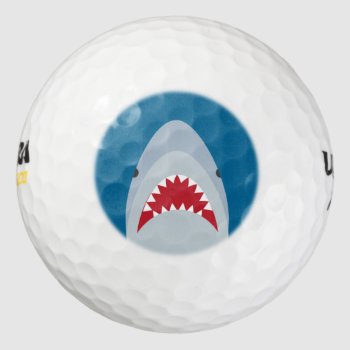 Shark Attack Golf Balls by imaginarystory at Zazzle