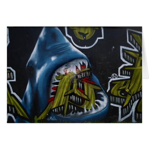 Shark attack graffiti